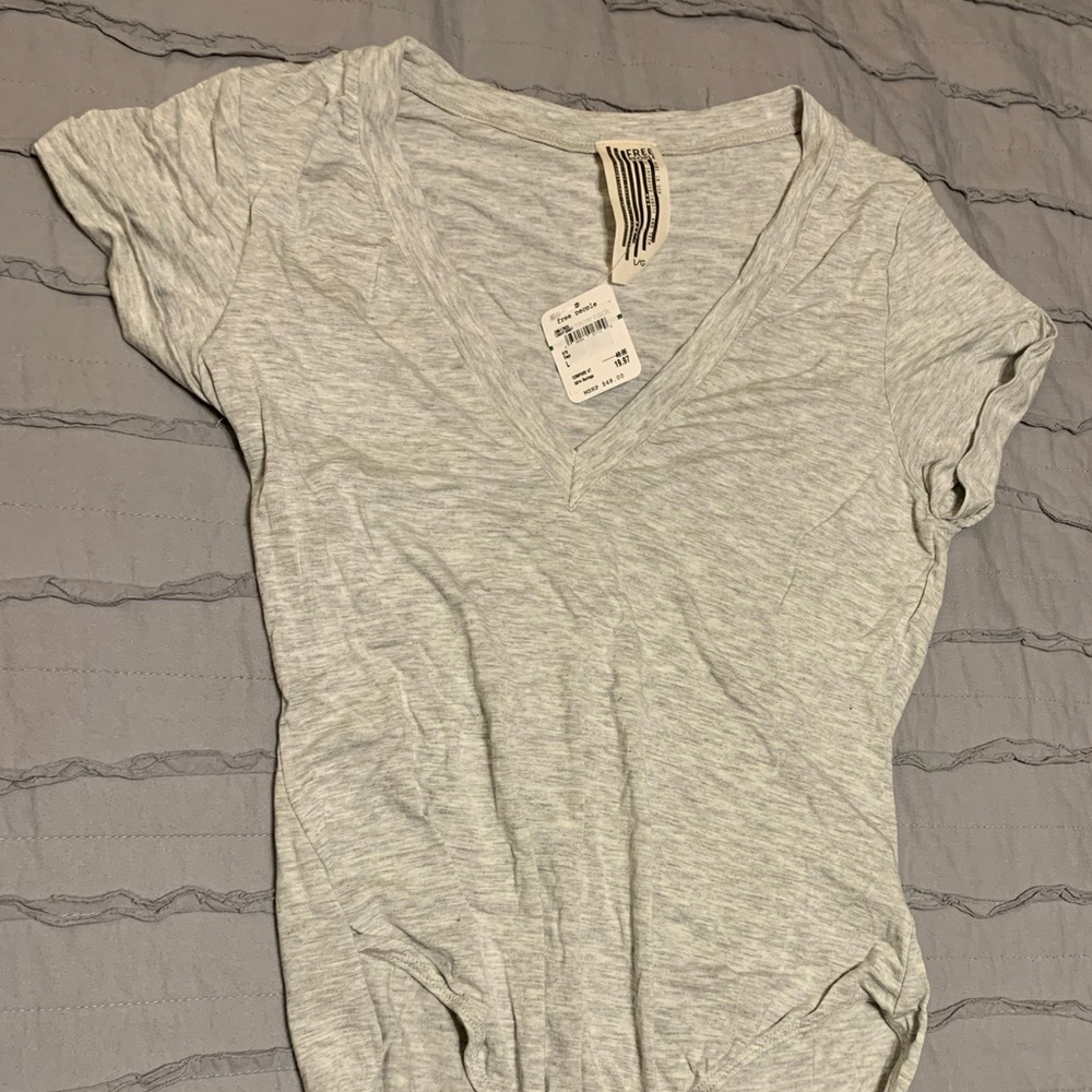 NWT Free People Vneck T-shirt Bodysuit